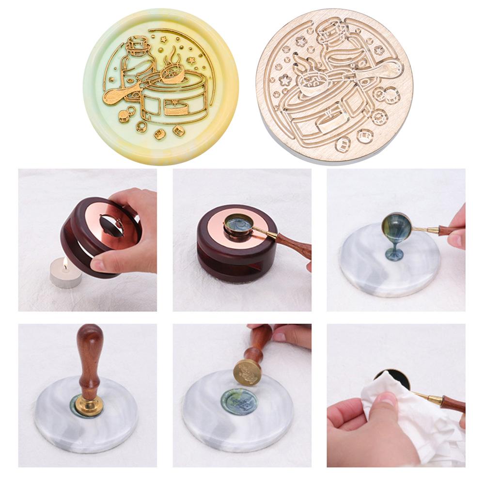 25mm Enamel Copper Head Without Handle Round-shaped Wax Sealing Copper Head Classic Vintage Invitation Envelope for Wedding Card