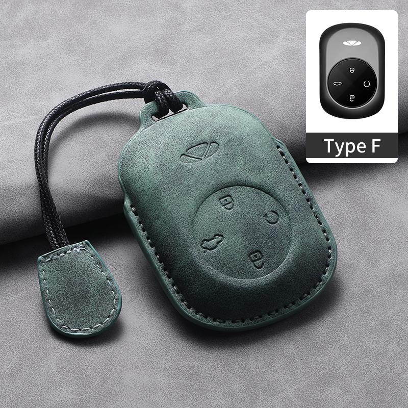 For Chery Fulwin T9 2025 Leather Car Key Bag Case Wallet Holder Key Cover Key Chains Car Accessories Key rope Keyring