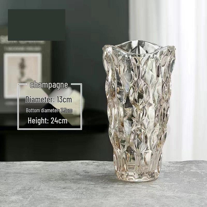 

Small Transparent Crystal Glass Vase: Elegant, Modern Decor for Fresh Flowers in Living Room