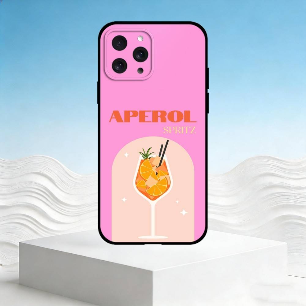 

A-Aperol Spritz Phone Case For iPhone 17,16,15,14,13,12,11 Plus,Pro Max,SE4Soft Silicone Black Cover iPhone16se4