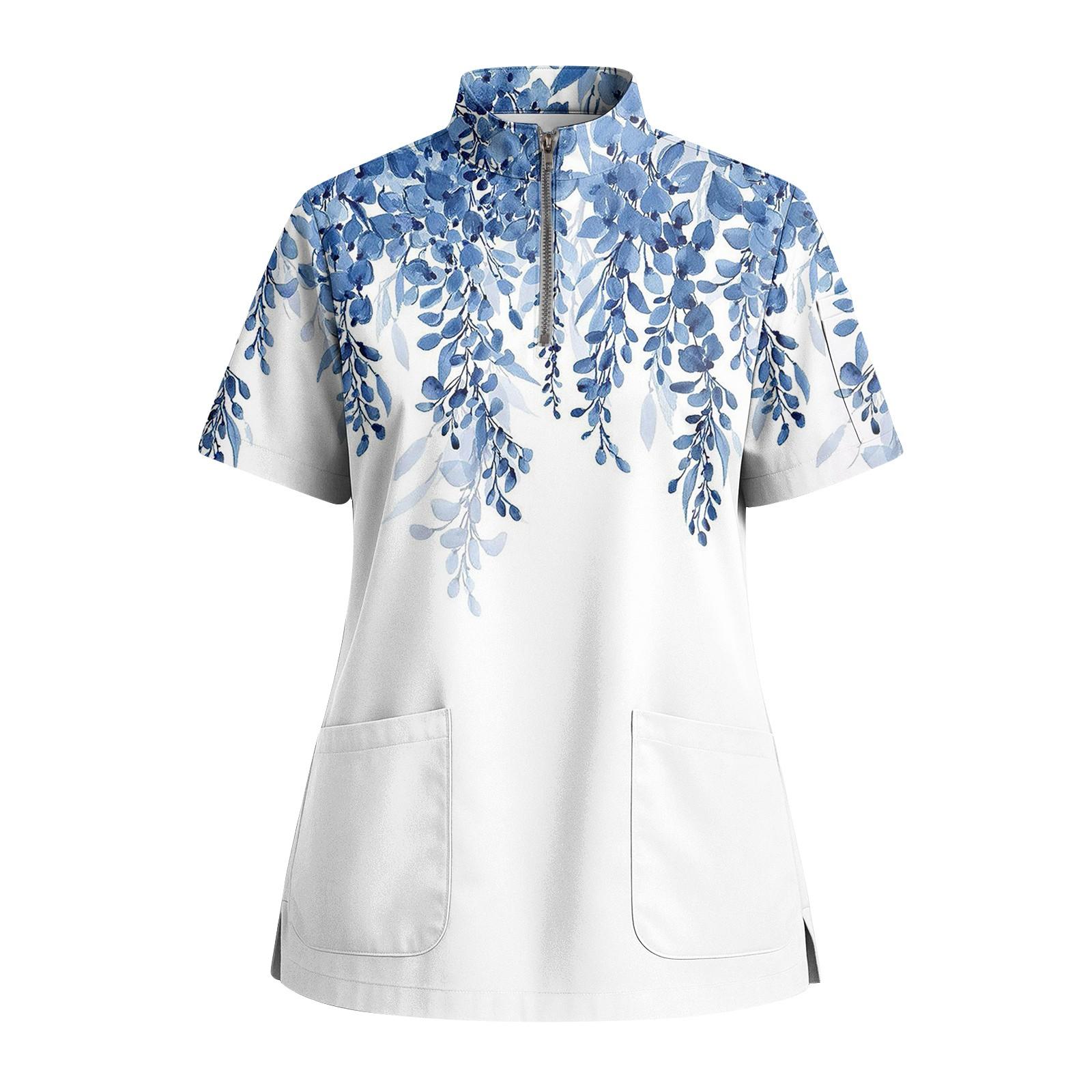 

Женская футболка с коротким рукавом, принтом, V-образным вырезом, застегивающаяся на пуговицы, с боковым разрезом XL белый