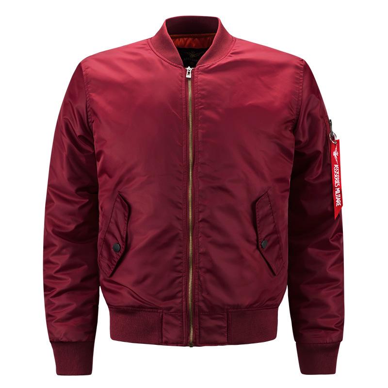 

Мужская хлопковая куртка-пилот бейсбольного кроя с воротником-стойкой, больших размеров, повседневное пальто на осень/зиму 5XL красный