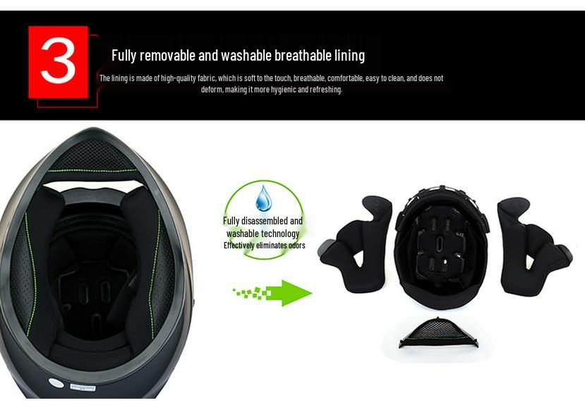 Jiekai Full Face Flip-Up Motorcycle Helmet for Men & Women with Horn Design - All Season Racing Safety Helmet.