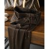 Mens Fall Straight Leg Casual Pants Wool Blend Relaxed Fit Mid Waist Trousers