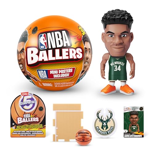 ZURU 5 Surprise NBA Ballers Series 1 Collection Mystery Capsules Girls' Toy Realistic Miniature Baby Playset Accessories