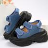 New Fashionable Plate-soled Velcro Large-sized Thick-soled Sandals