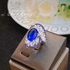 Taste Of The Sea Blue Swirl Ring Haute Couture Jewelry Design Blue Spinel Sri Lankan Blue Diamond Colored Treasure Girl