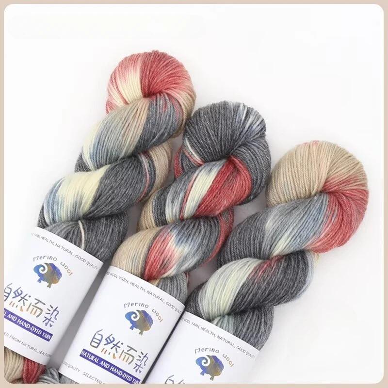 100g 270 Meters Handmade Dyed Wool Yarn for DIY Knitting Crocheting Sweater Scarf Gradient Color Cotton Wool Yarn