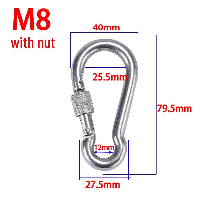 Stainless Steel Quick Release Keychain Carabiner with Multifunctional Buckle for Outdoor Speaker Hanging
