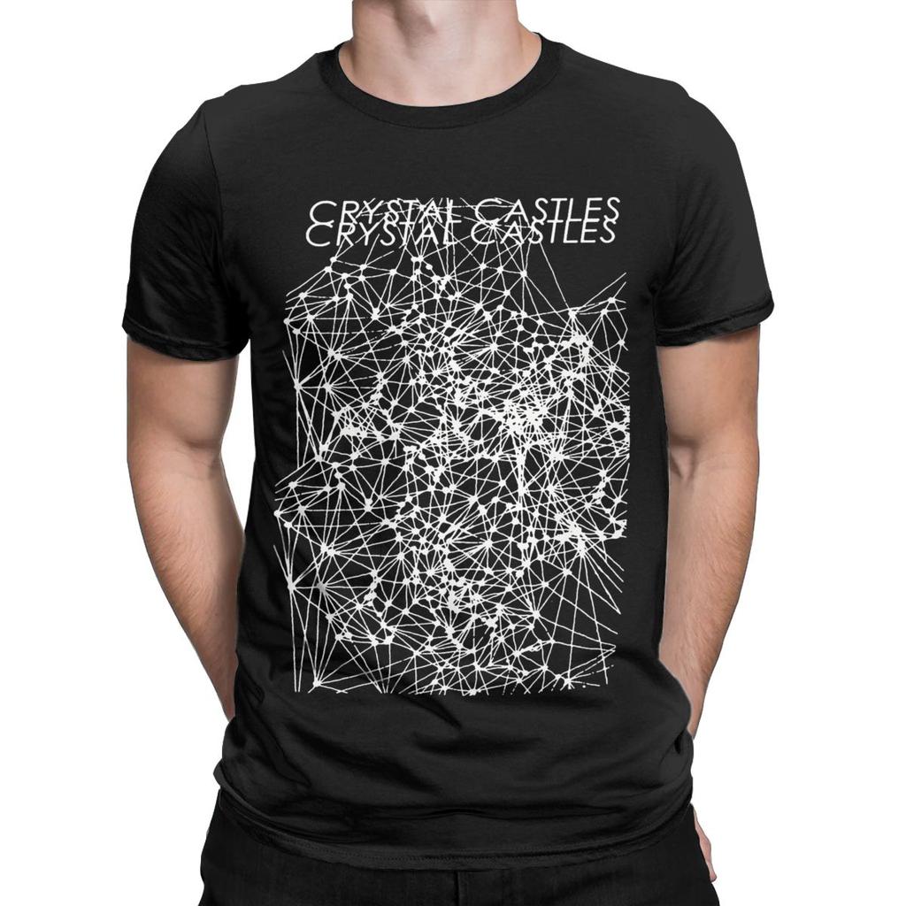 Crystal Castles Men's T Shirts Funny Tee Shirt Short Sleeve Round Neck T-Shirts Cotton Party Clothes