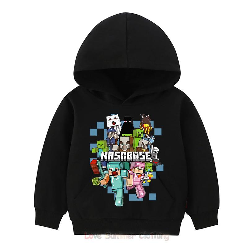 Minecraft Hoodie for Kids HD Print Boyd and Girls Pullover Polyester  Casual Girls Sweatshirt Fall Many Colors Age 4-14