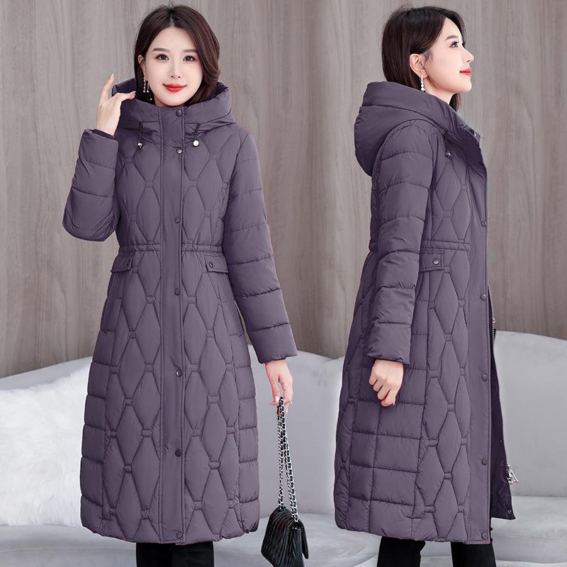 Down Coat for Women Winter Fleece Thickened Plush Hooded Loose Windproof Casual Jacket