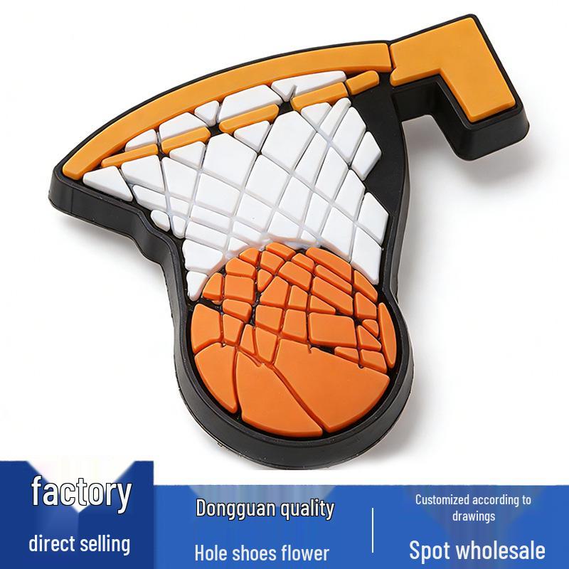 Basketball Series PVC Shoe Flower Accessories - Stylish Buckle Decorations for Shoes