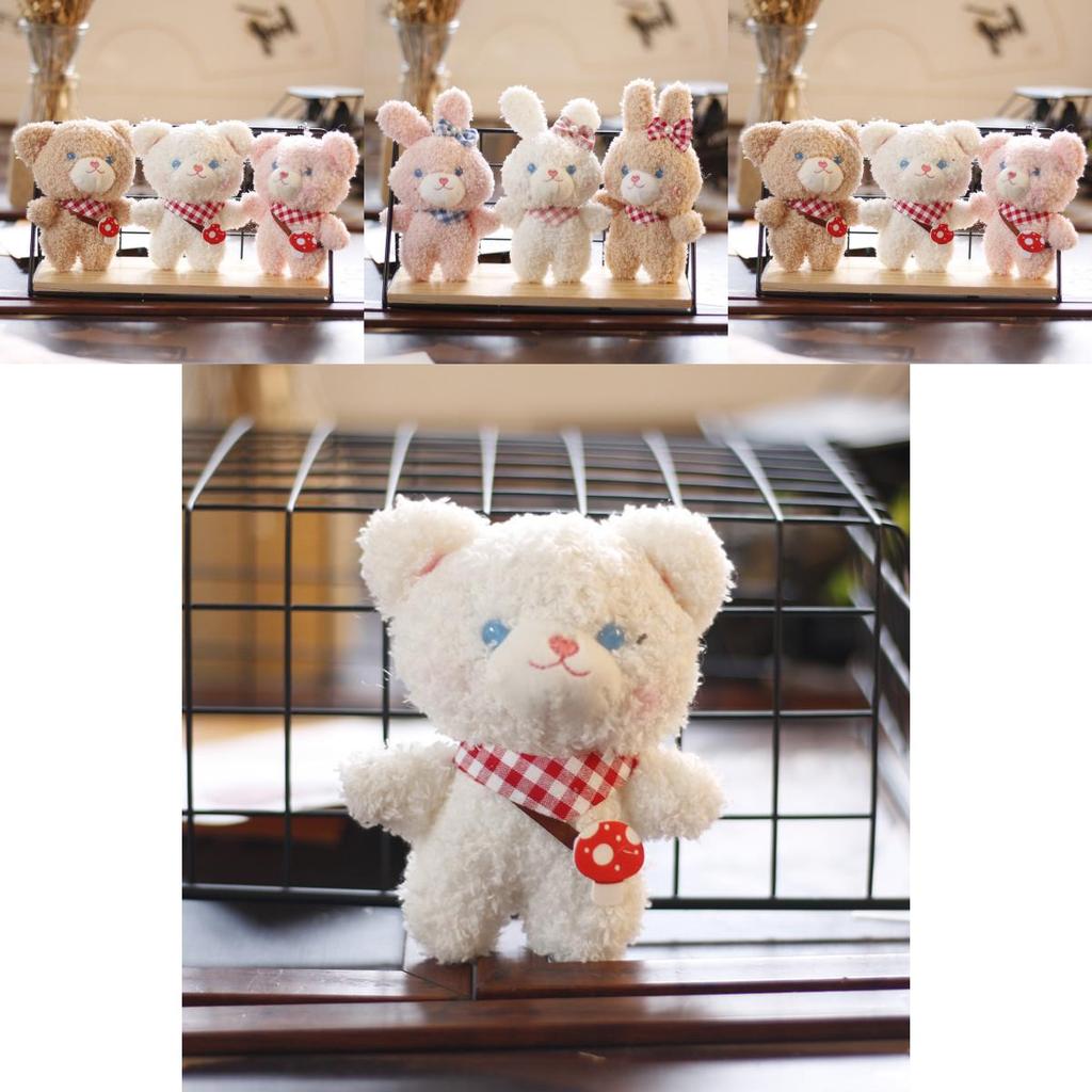 Adorable Plush Bear Keychain Soft Toy Cute Rabbit Backpack Pendant Wholesale