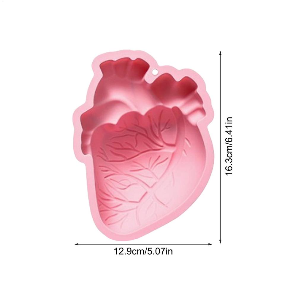 Human Heart Brain Silicone Molds Halloween 3D Brain Heart Shape Chocolate Candy Pudding Ices Cube Tray Cupcake Cake Decor Molds
