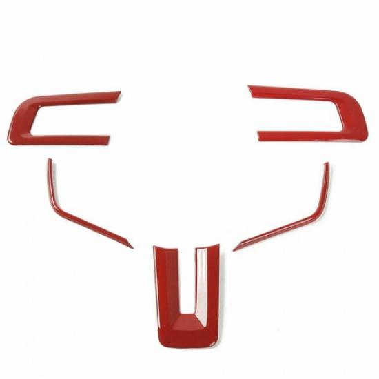 Red Steering Wheel Trim Moulding Trims Cover for 2015+ Ford Mustang Accessories