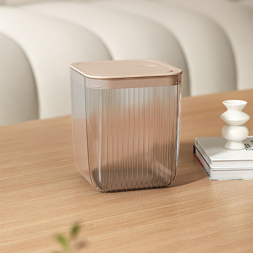 Kunststoff Schreibtisch Mülleimer Transparent Mini Mülleimer mit Deckel Abnehmbare Arbeitsplatten Mülleimer Winziger Papierkorb für Zuhause