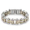 Stainless Steel Biker Bracelet Men - Hip Hop Style Cycling Safety Accessory With Chain Design Geometric