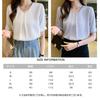 Fashion Blouse Office White Short Sleeve Shirt White Blouse Loose Fit Neat Plain Casual Office Wear Summer OL Commuting Blue L [Bolan Verl] Women's