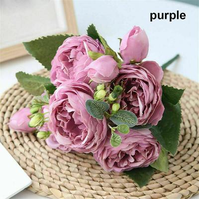 Household Goods Peony Artificial Flowers Silk Wedding Decoration Home Furnishing Fake Rose Decor  Accessories