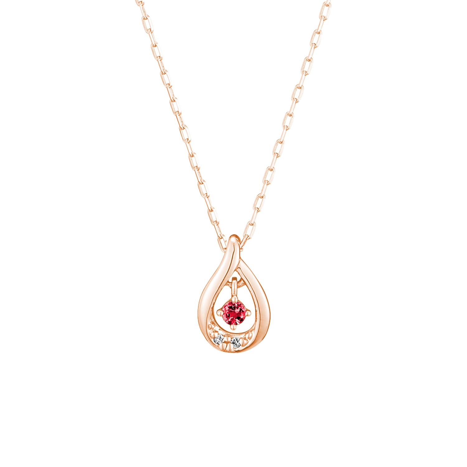 

[4℃] K10 Pink Gold Necklace [July Birthstone] 11172-612-3113-00-00 Women s
