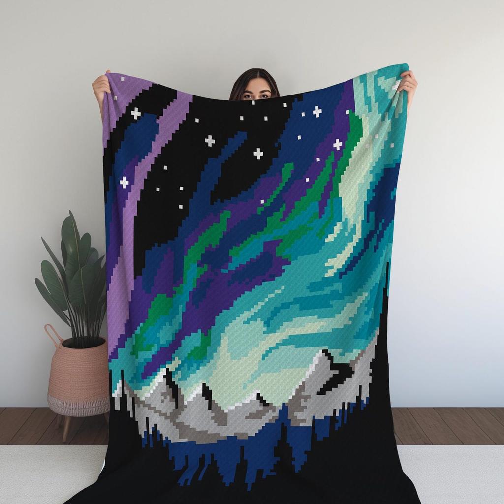 Northern Lights Crochet Blanket Pattern: Aurora Borealis C2C (Digital Pattern)