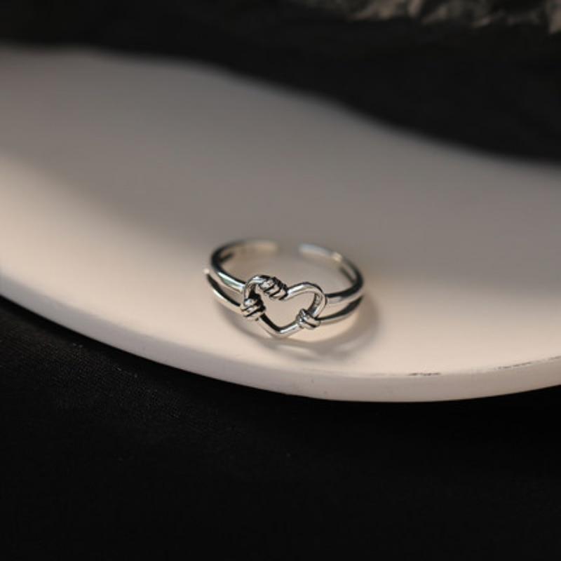 Punk duté srdce prsten láska ženy dívky svatební šperky party dárek