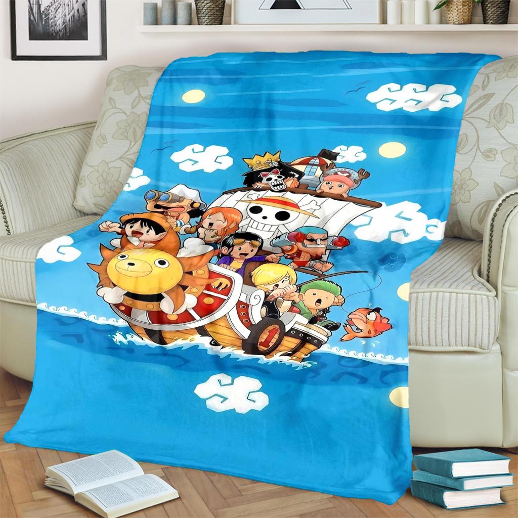 Soft Flannel "ONE PIECE" Print Blanket Cozy for Bedroom, Sofa, Chair and Outdoor Use