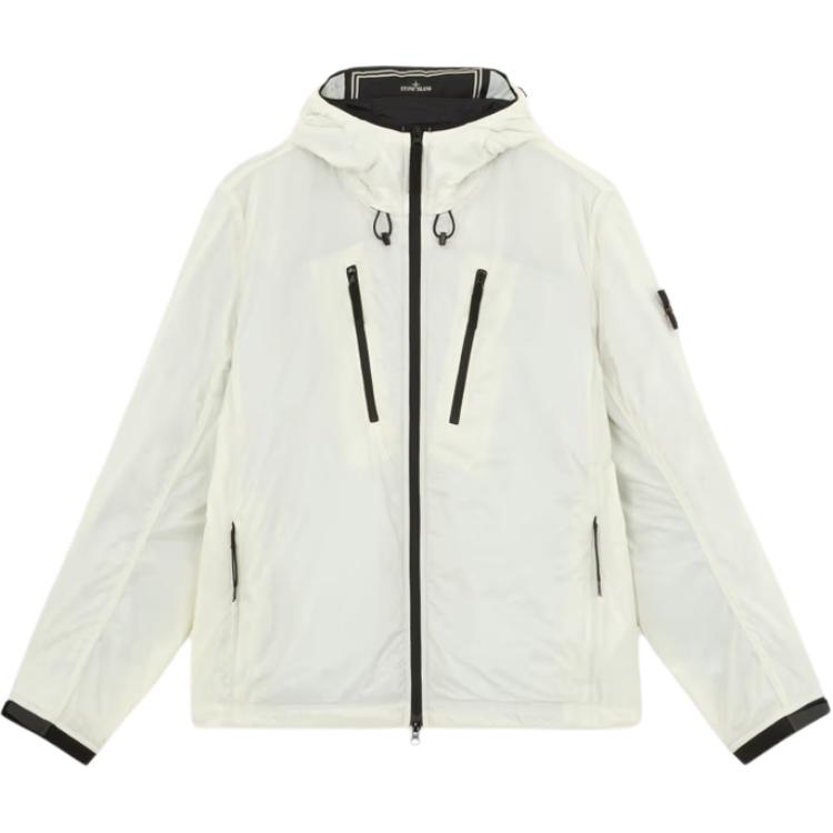 Stone Island Logo Color Block Hooded Zip Long Sleeve Jacket Men jackets Off-White 8115Q0425-V0097