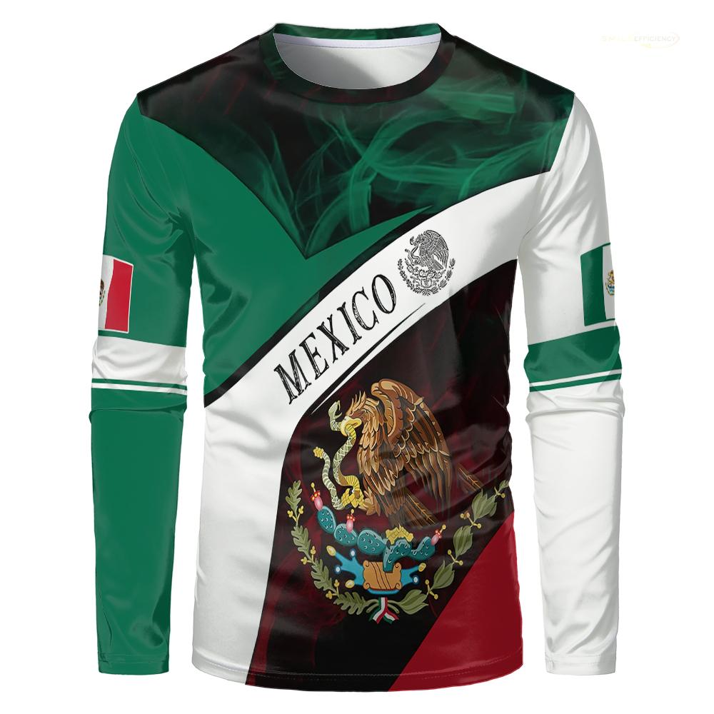 Pattern Print T-shirt Spring Autumn Mexican Men Woman Long Sleeved T Shirt Fashion Harajuku Casual Sports Streetwear S