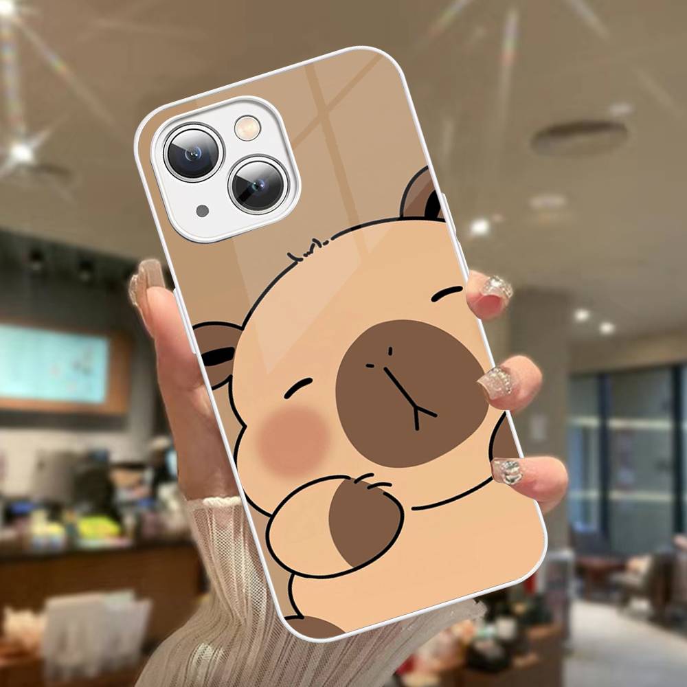 

Cute Capybara For IPhone 14 13 12 Mini 11 Pro XS Max X XR 14 Plus Tempered Glass Cover iphone 13