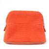 Great HERMES Pouch Boride pouch mini mini H logo canvas Orange cotton Women Used