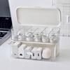 Stackable Cable Organizer Storage Box Double-Layer Plastic Storage Case with Lid Wire Management Box with Drawer for Cords Chargers Jewelry Hair Ties