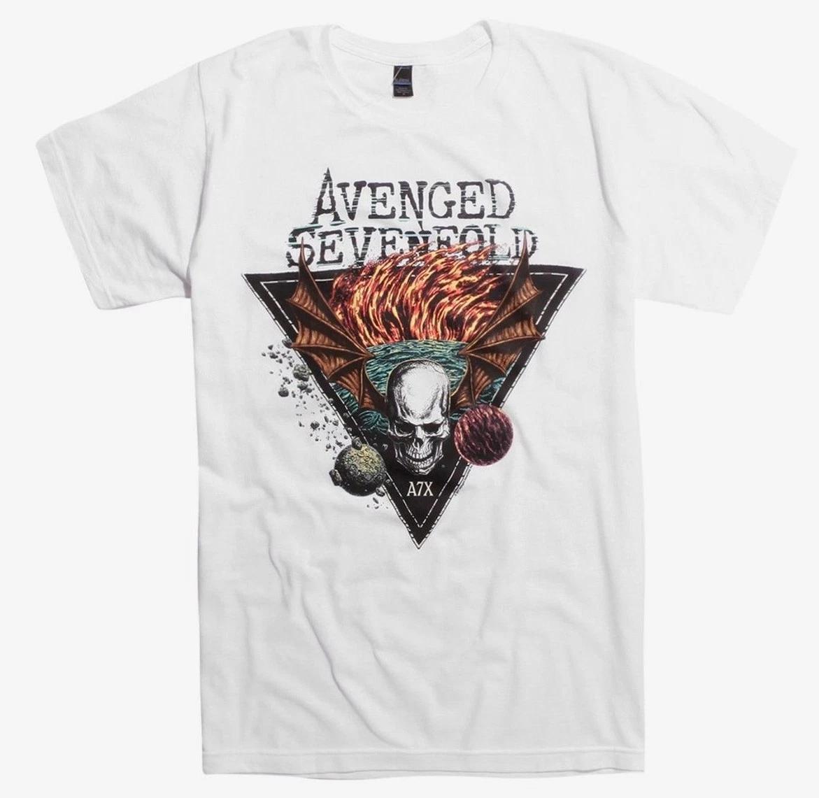 

Avenged Sevenfold DEATHBAT TRIANGLE 100% Cotton T-shirt Mens Tees Top NWT Authentic & Licensed XL