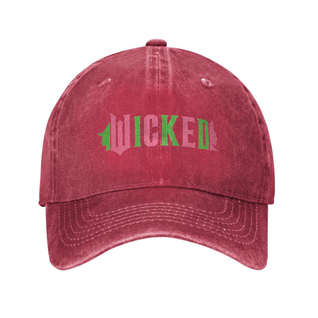 Wicked Movie Pink And Green Baseball Caps Fashion Distressed Cotton Snapback Hat Men Women Running Adjustable Fit Caps Hat
