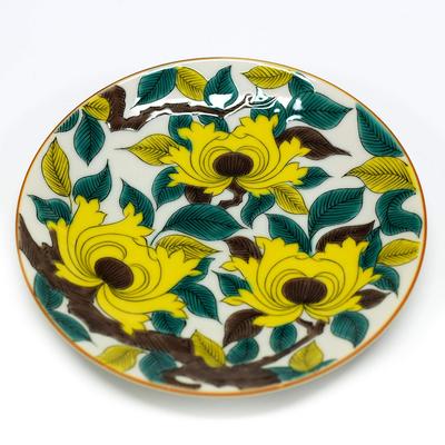 Waza no Kura: Stilvoller Kutani-Ware-Teller mit Pfingstrosen-Design, Hergestellt in Japan, Perfekt als Geburtstagsgeschenk