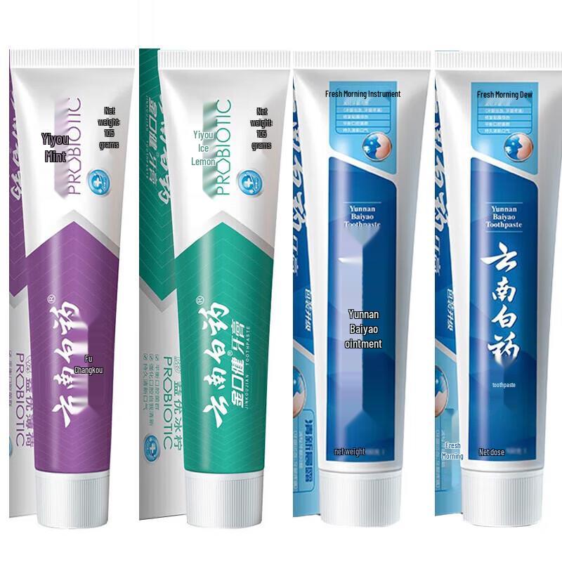 

Yunnan Baiyao Probiotic Multi-Effect Toothpaste - Family 4-Pack