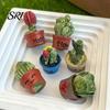 Magnetic Locker Accessory Cartoon Potted Cactus Fridge Magnet Resin 3D Mini Refrigerator Plants Kitchen Home Office Decoration Cabinet Decor