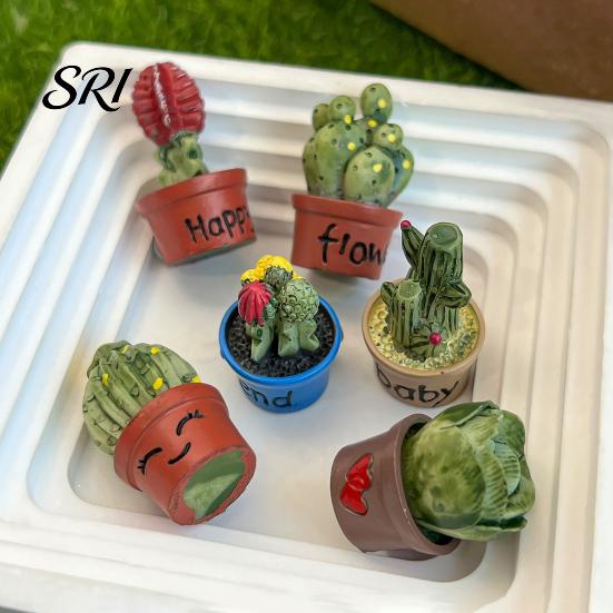 Magnetic Locker Accessory Cartoon Potted Cactus Fridge Magnet Resin 3D Mini Refrigerator Plants Kitchen Home Office Decoration Cabinet Decor