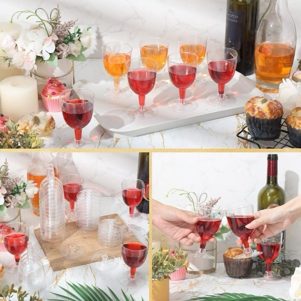 25pcs Unbreakable Disposable Wine Glasses Transparent Champagne Goblet  Party Supplies
