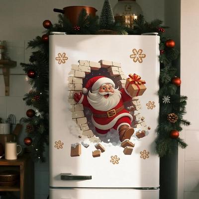1Pc Santa Claus Wall Decal - Removable Christmas Sticker, Suitable For Living Room And Home Decor,Easy To Install Room Decor