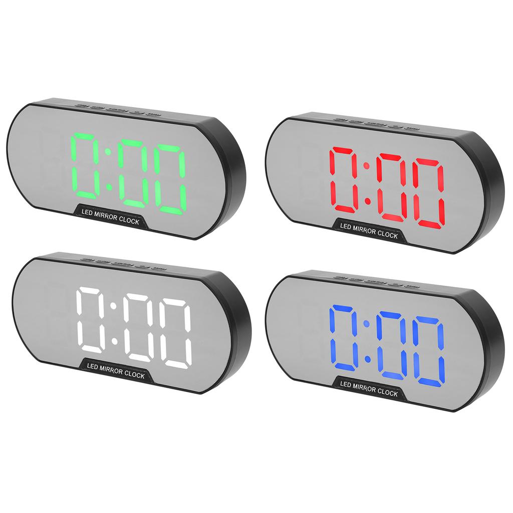 Alarm Clock LED Digital Display Makeup Mirror USB Battery Clock for Children Elderly Bedroom Office 
