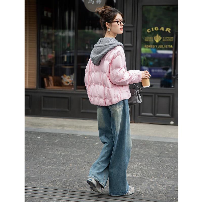 Mokana Women's MKNJD2912 Faux Two-Piece Short Down Jacket