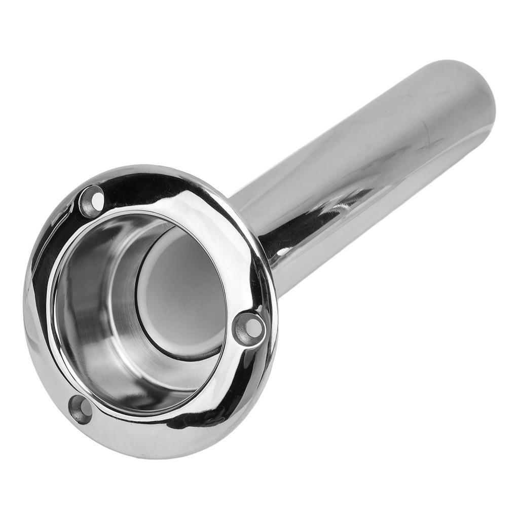 2 in 1 Boat Fishing Rod Cup Holder Stainless Steel Strong Structure 280mm Round Top Cup Holder for Yacht Ship 30 Degrees