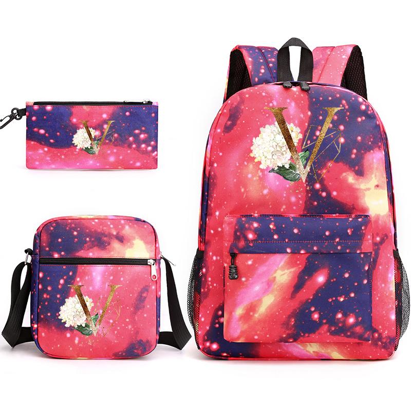 26 Litere Engleze 3Buc Rucsac Cosplay Pânză Copii Copii ghiozdan Geantă de călătorie Back To School Bookbag
