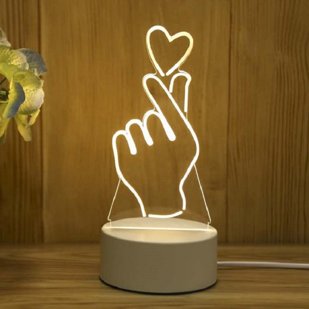 Creative Led Night Light Usb Plug Night Light Monochrome Bedside 3d Night Light