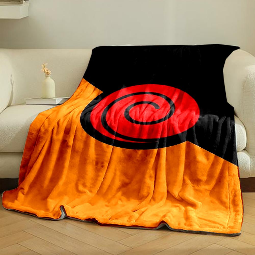 Red Spiral Anime Designed Flannel Blanket for Bedroom, Living Room, Sofa, and Nap