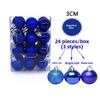 30mm Pack 24 Christmas Matte And Glitter Decor Ball Festival Props Atmosphere