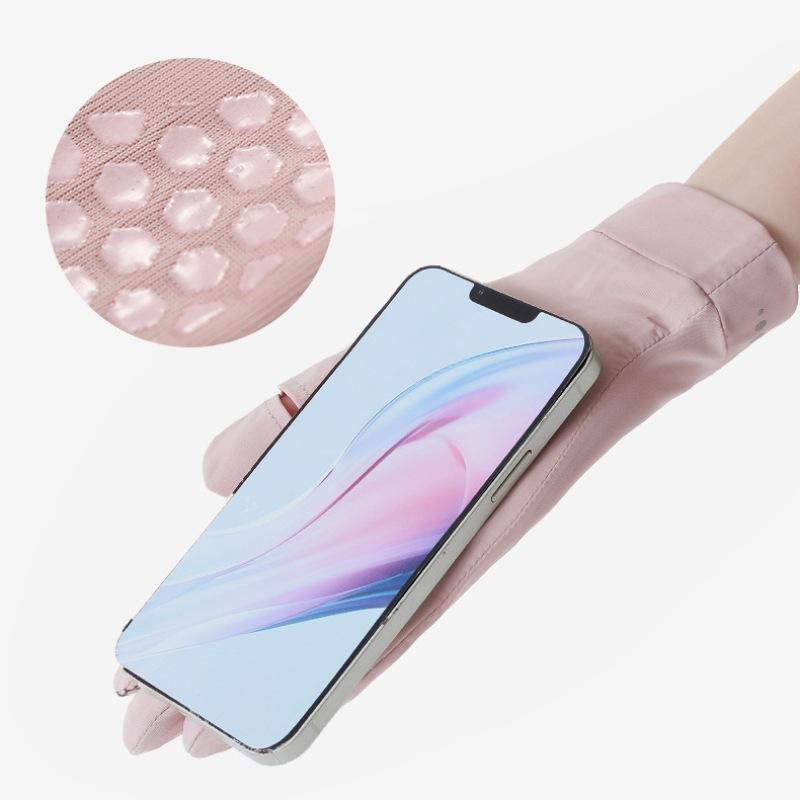 Sunscreen gloves women's summer thin non-slip breathable anti-ultraviolet outdoor cycling fishing ice silk flip gloves