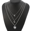 Elegant 3 Layer Women's Short Necklace Enhancing Collarbone Pendant Necklace Alloy Texture for Fashionable Ladies